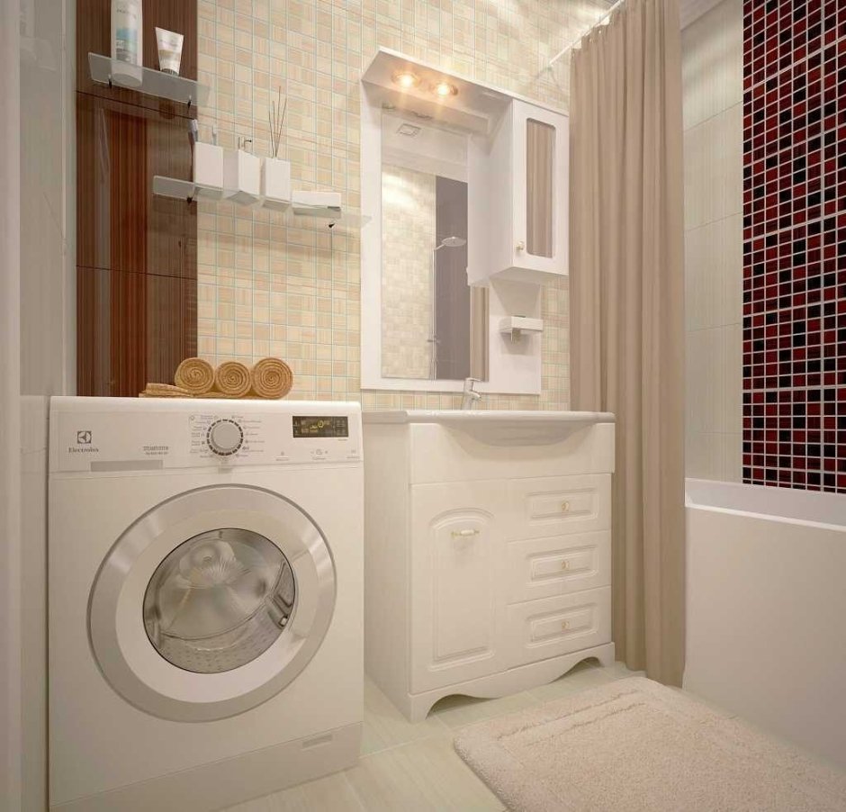 Ванная комната со стиральной машиной