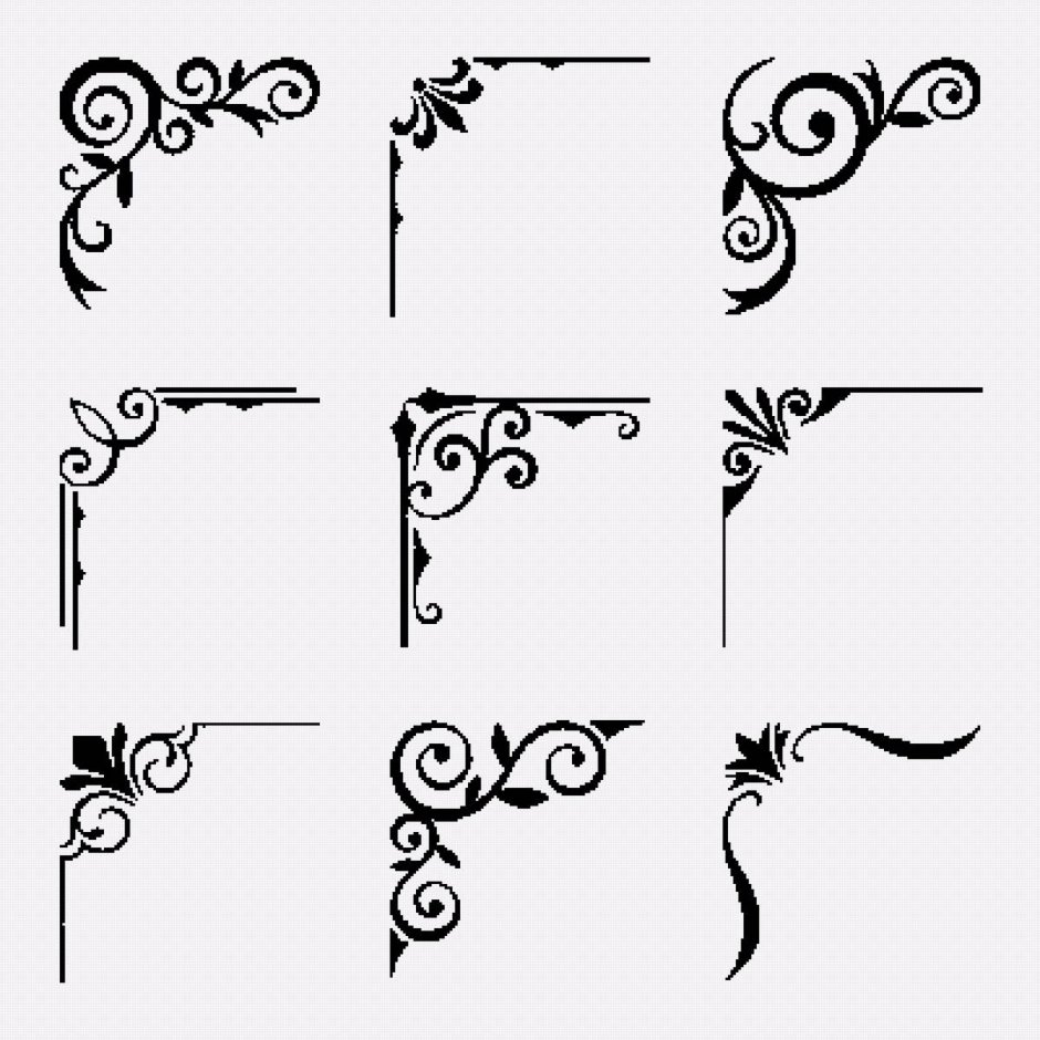 Узоры на угол простые