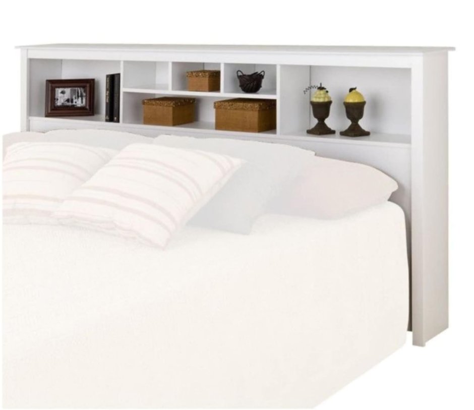 Кровать двуспальная с полками в изголовье