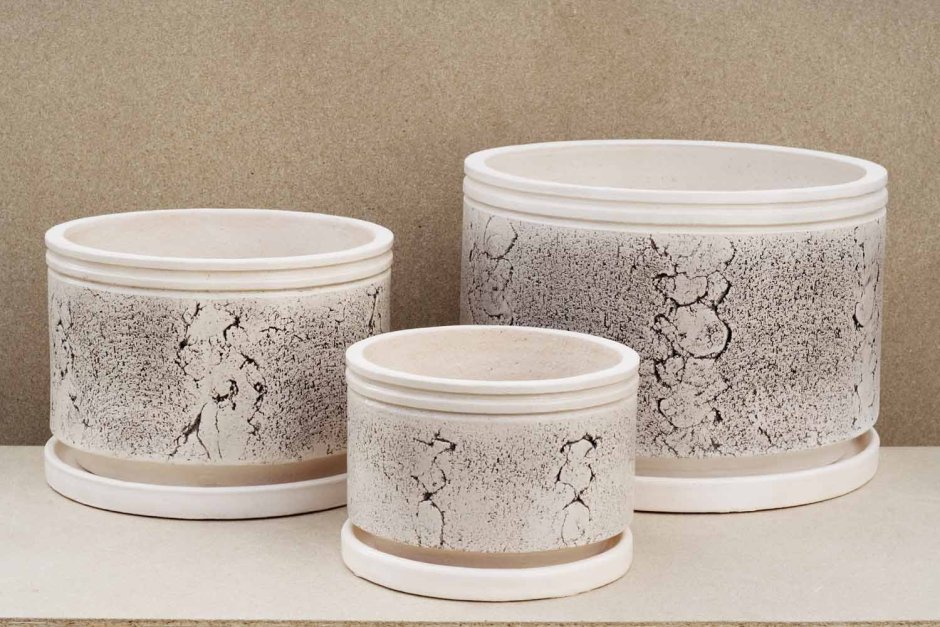 Керамический горшок Квадро с подставкой, 5л., капучино