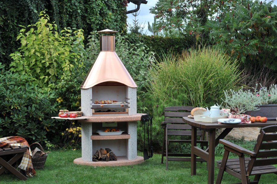 Мангальная зона патио бассейн