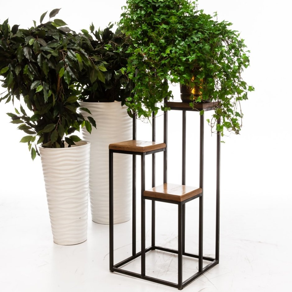 Подставка для цветов из дерева напольная