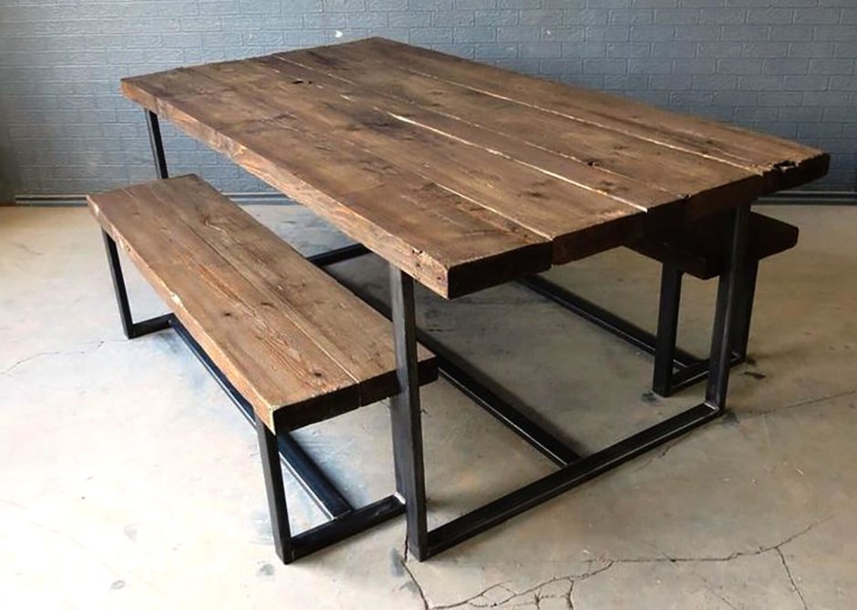 Садовые лавочки металлические в стиле лофт