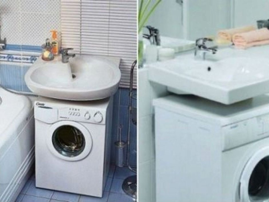 Совмещение умывальника и стиральной машины