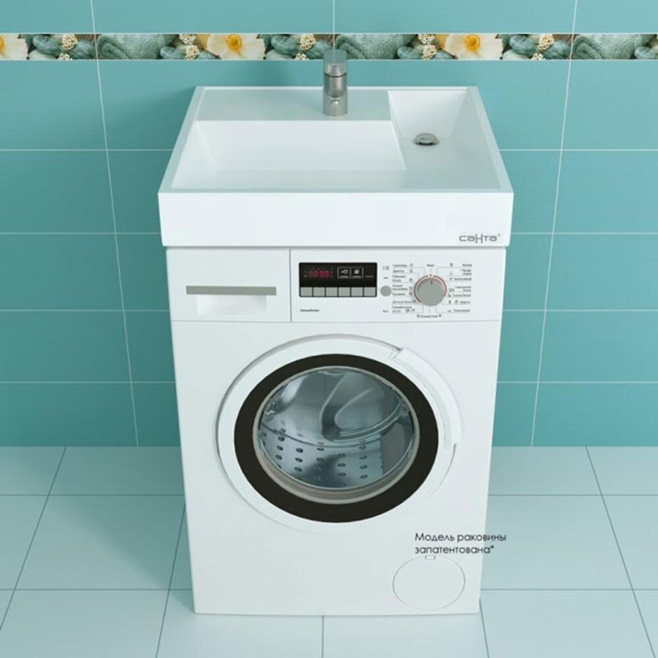 Раковина Санта Юпитер 900116, 60 x 60 см, над стиральной машиной