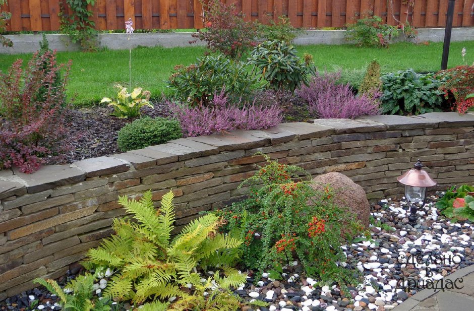 Высокие грядки вдоль забора