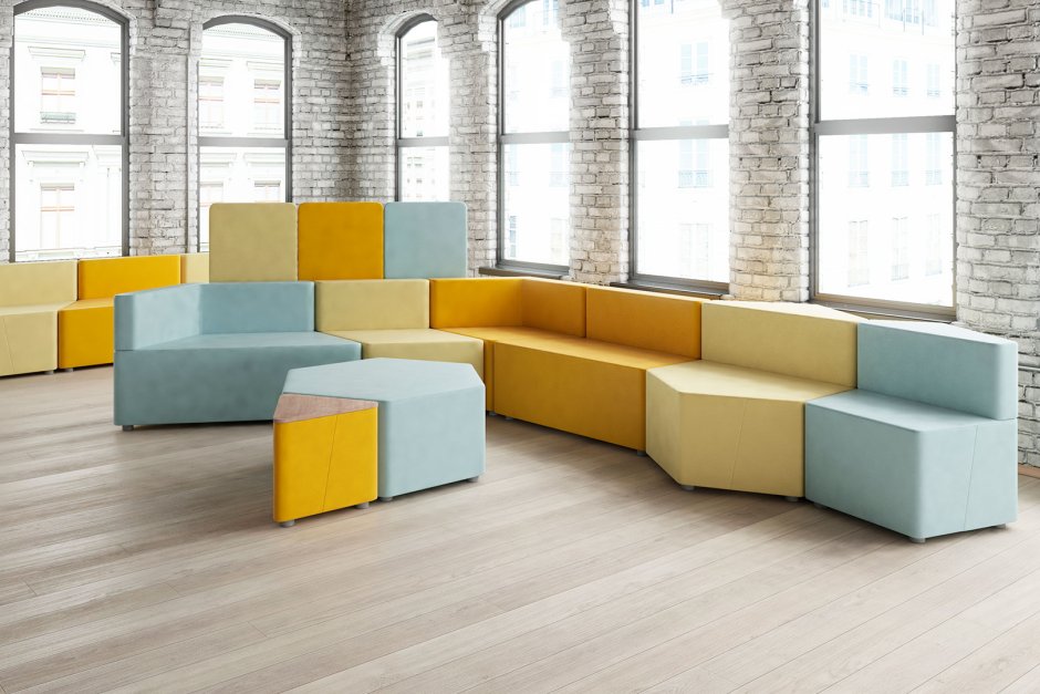 Модульная мягкая мебель геометрия