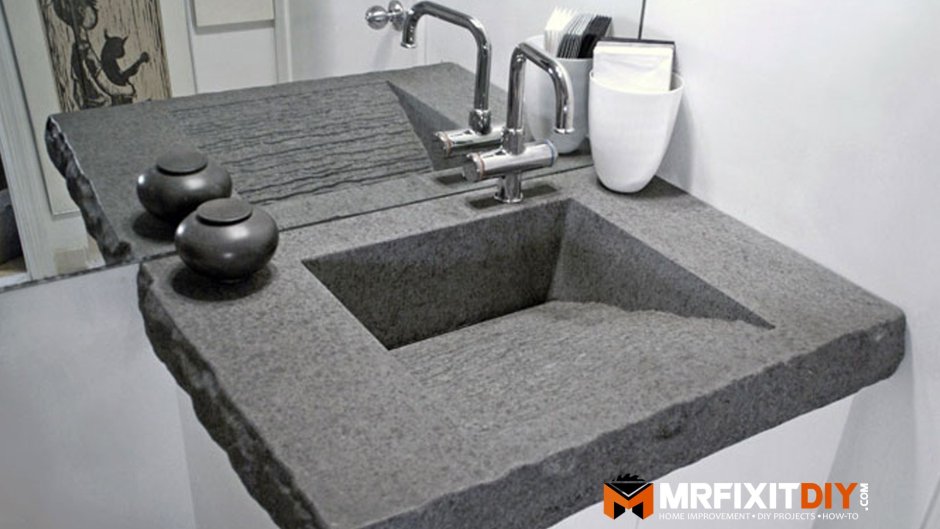 Бетонная столешница в ванной