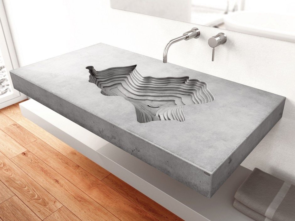 Раковины в бетоне