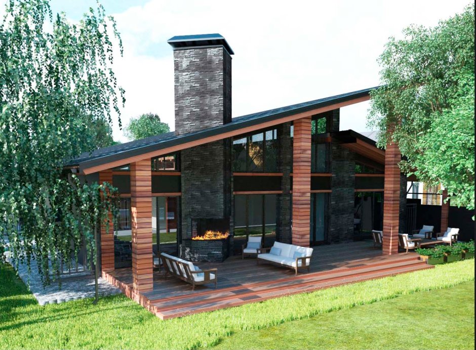 Флэт Хаус с односкатной крышей