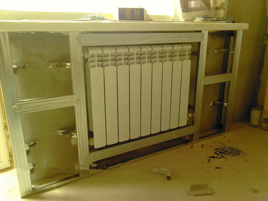 Короб под радиатор отопления