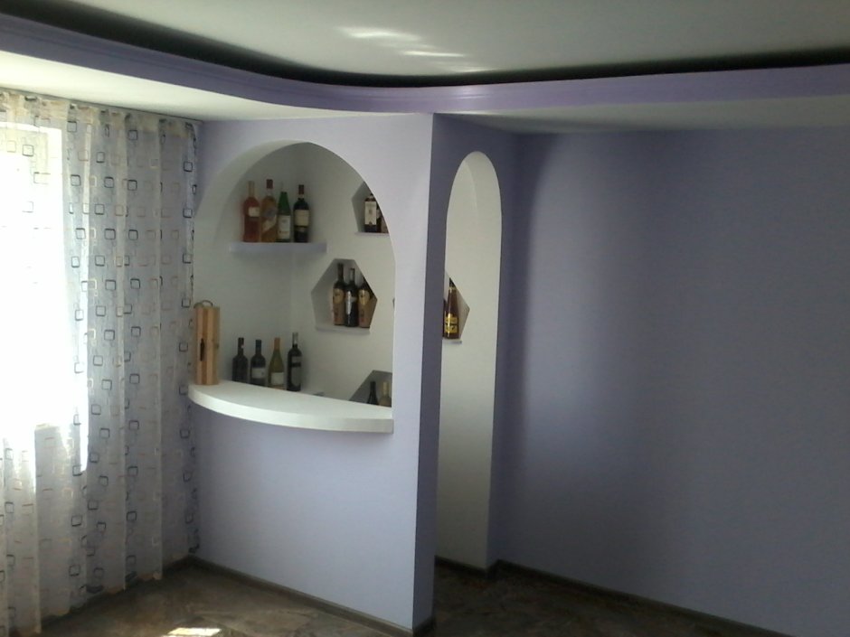 Арка с полочками из гипсокартона