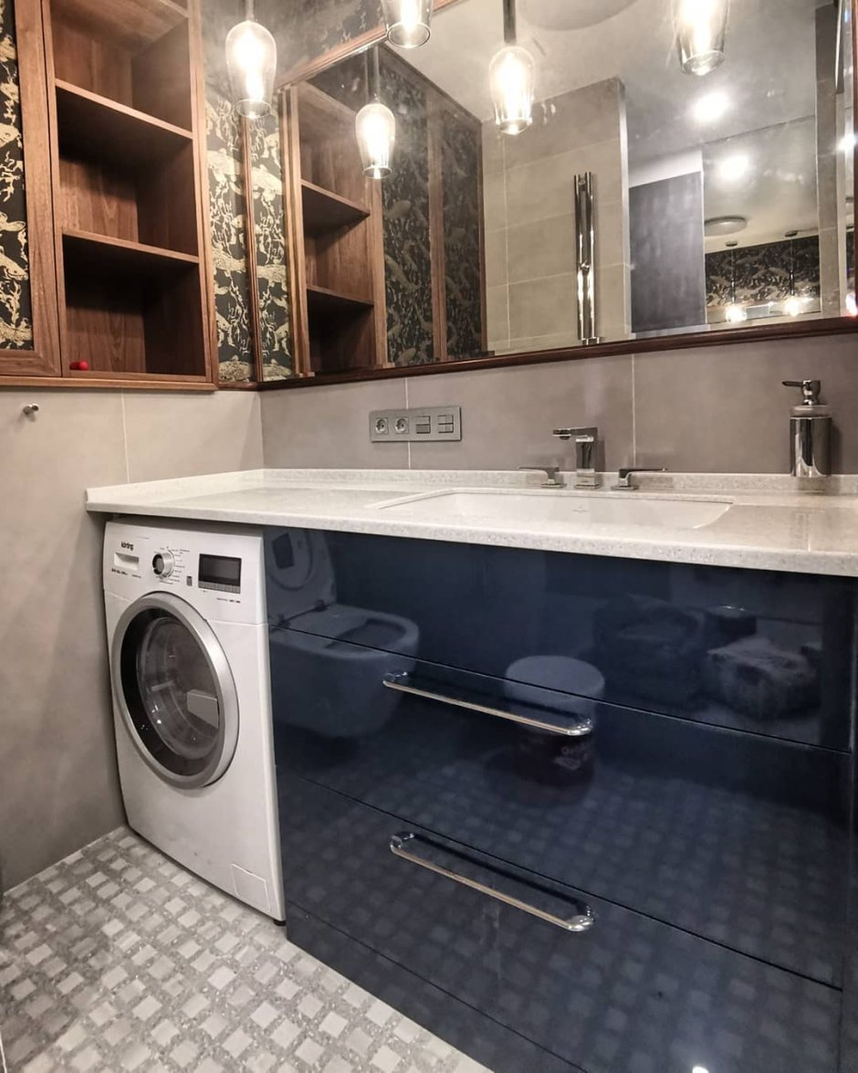 Современные Ванные со столешницей под раковину