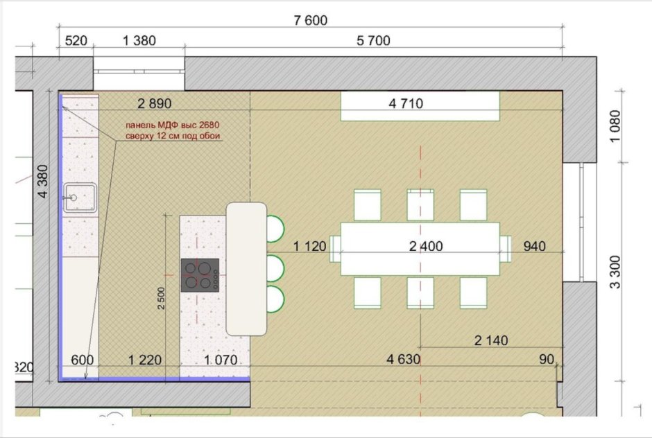 Кухонный островок габариты