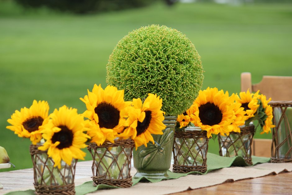 Кухня с подсолнухами интерьер