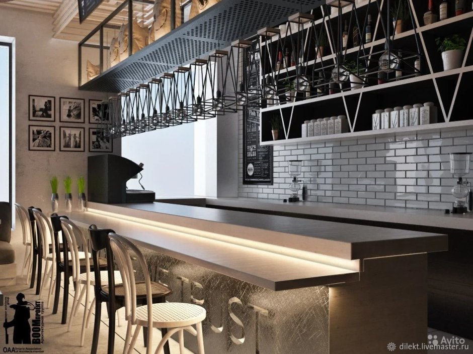 Стойка кафе лофт