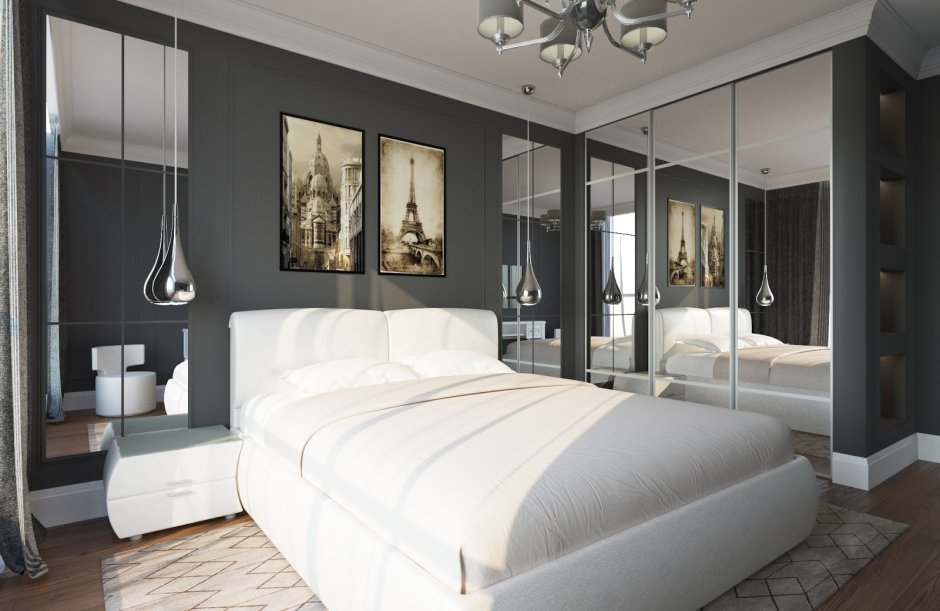 Спальня Неоклассика с гардеробной