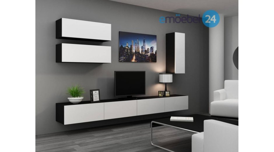 Стенка Лия 3 белый глянец