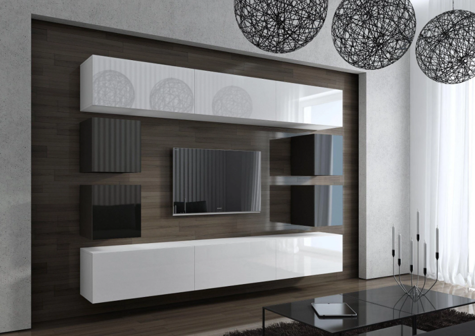 Стенка Купертино глянец White 1.1