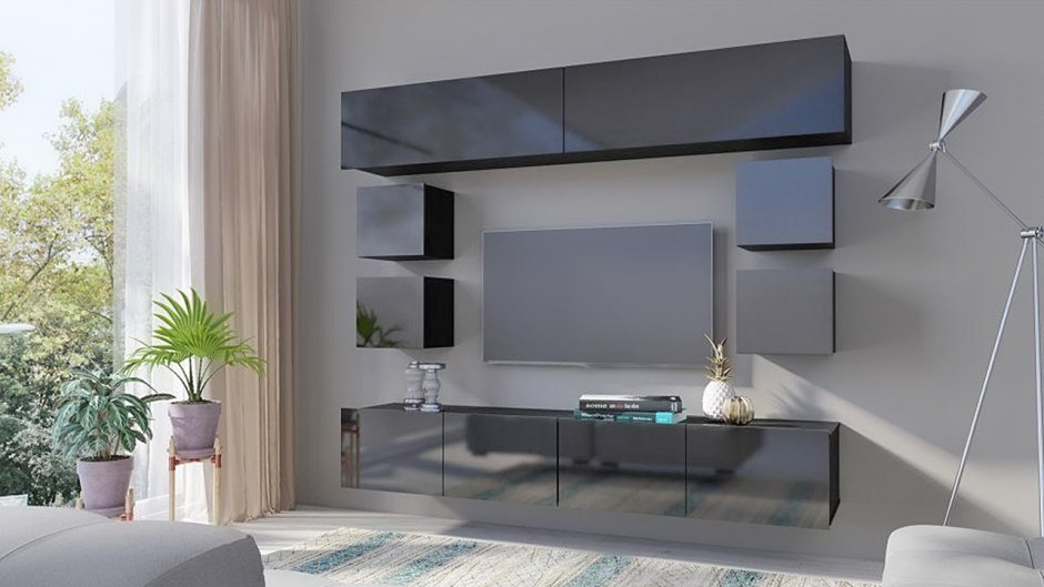 Стенка CALABRINI 3 современная мебель глянец