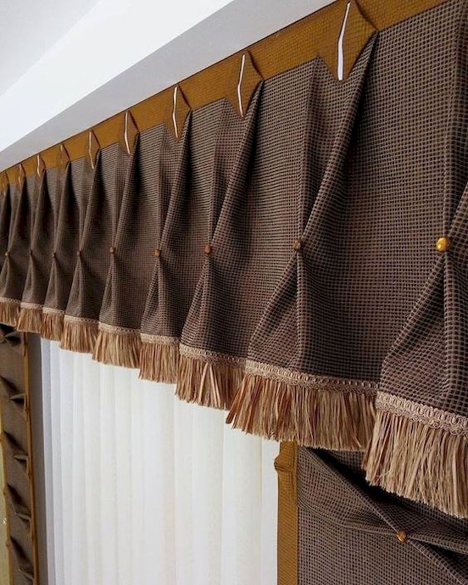 Занавески на кухню с бахромой