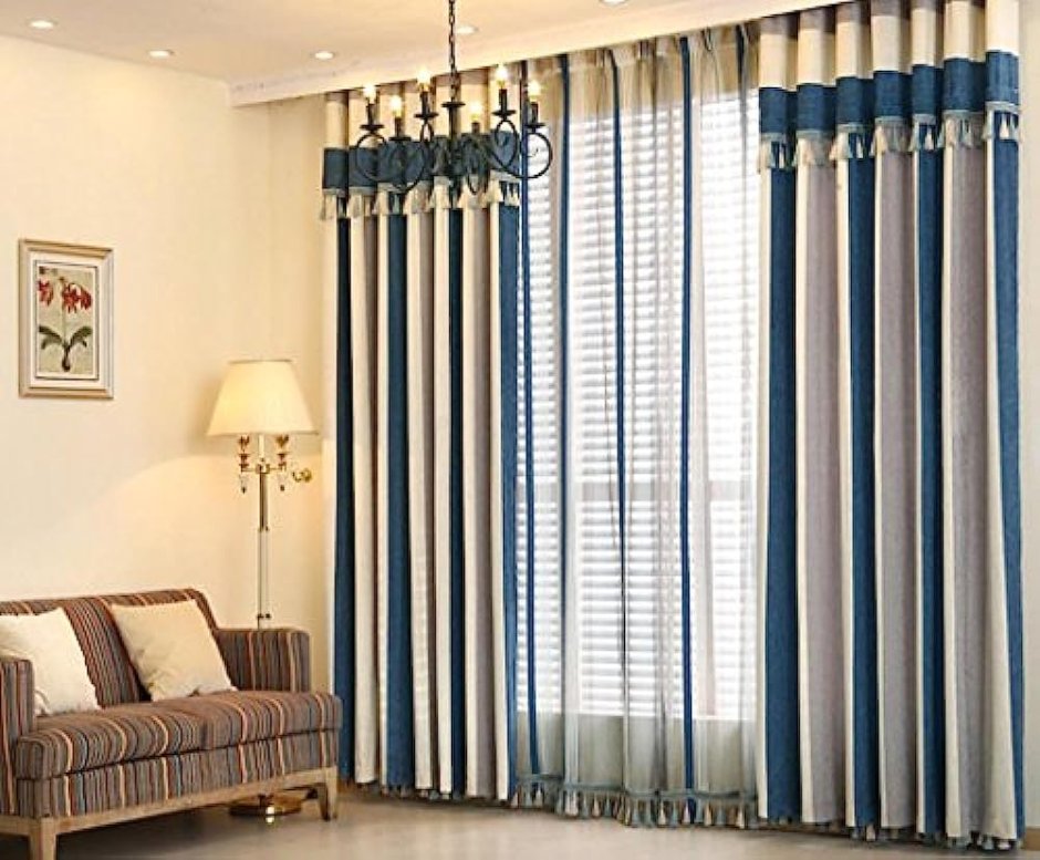 Шторы полосками вертикальные