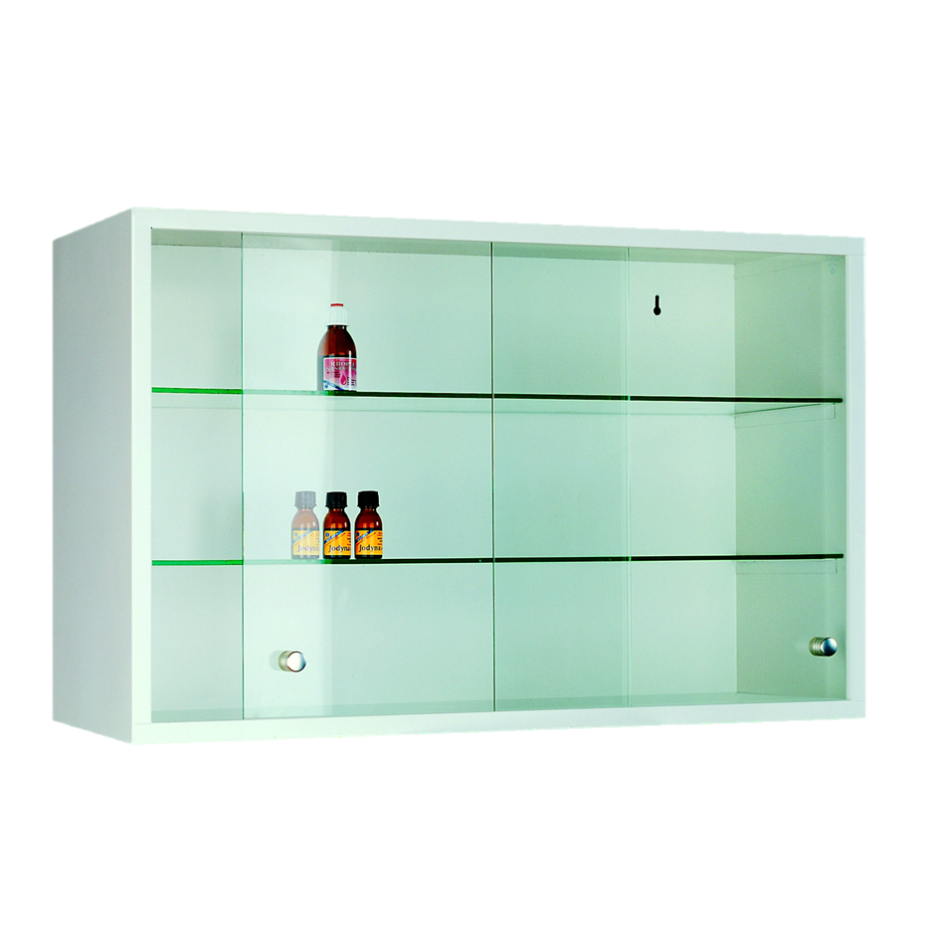 Полки с дверцами из стекла