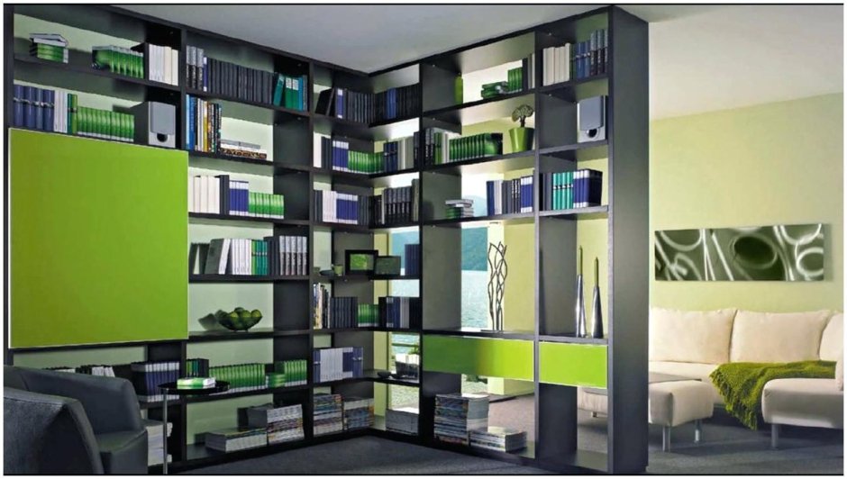 Стеллаж для зонирования комнаты