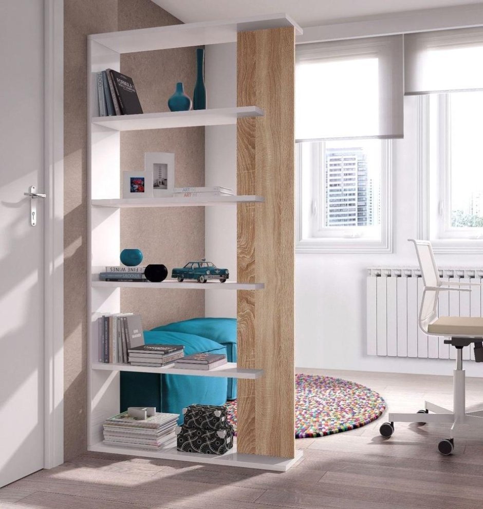 Зонирование стеллажом икеа