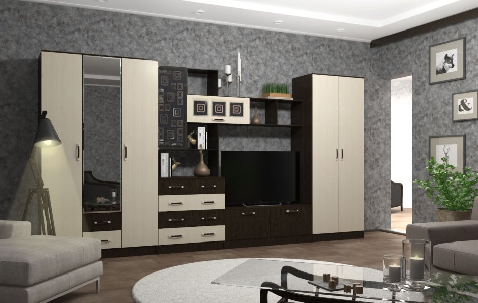 Гостиная Горизонт 43г Пекин венге/дуб