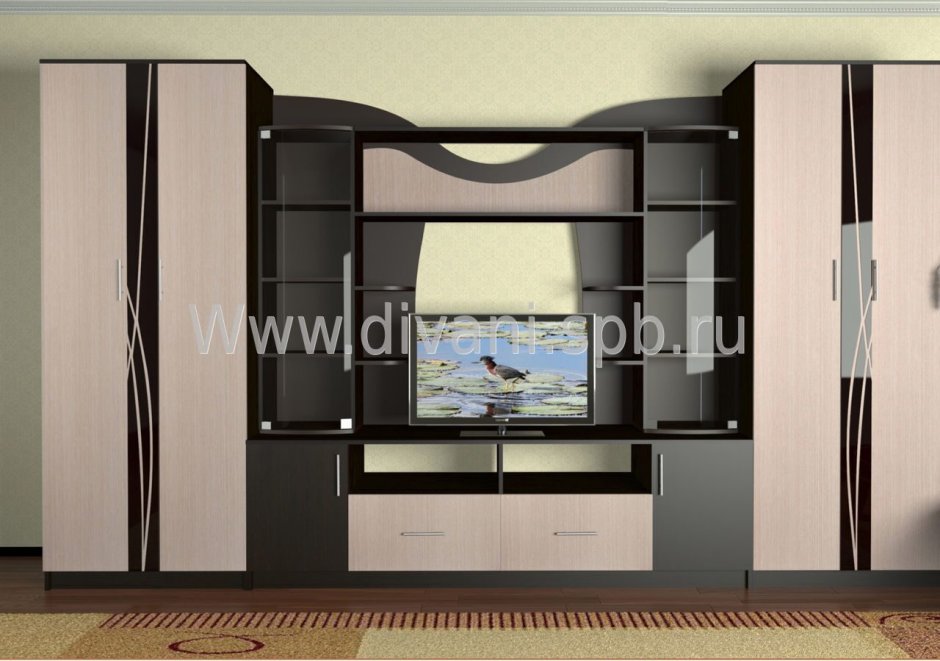 Шкаф купе с нишей под телевизор