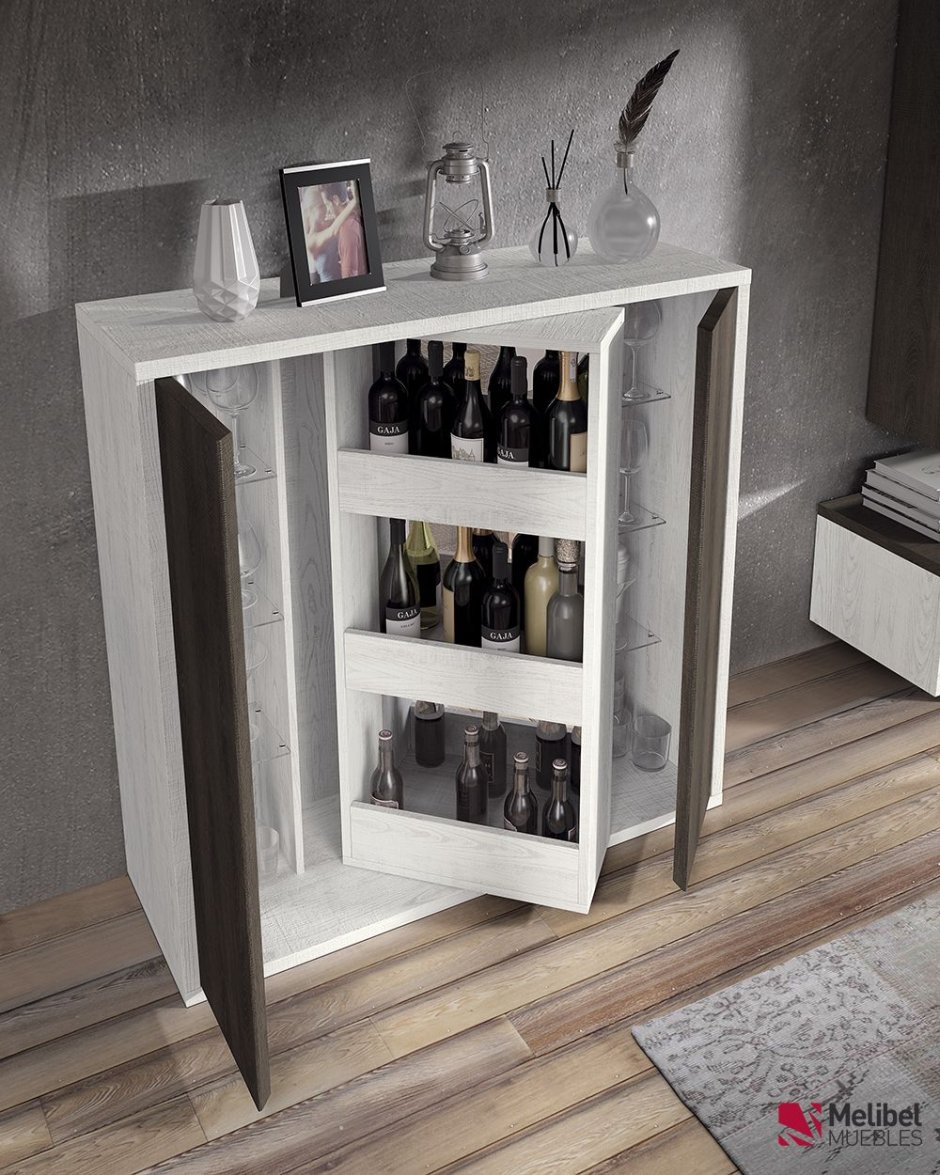 Навесной барный шкаф