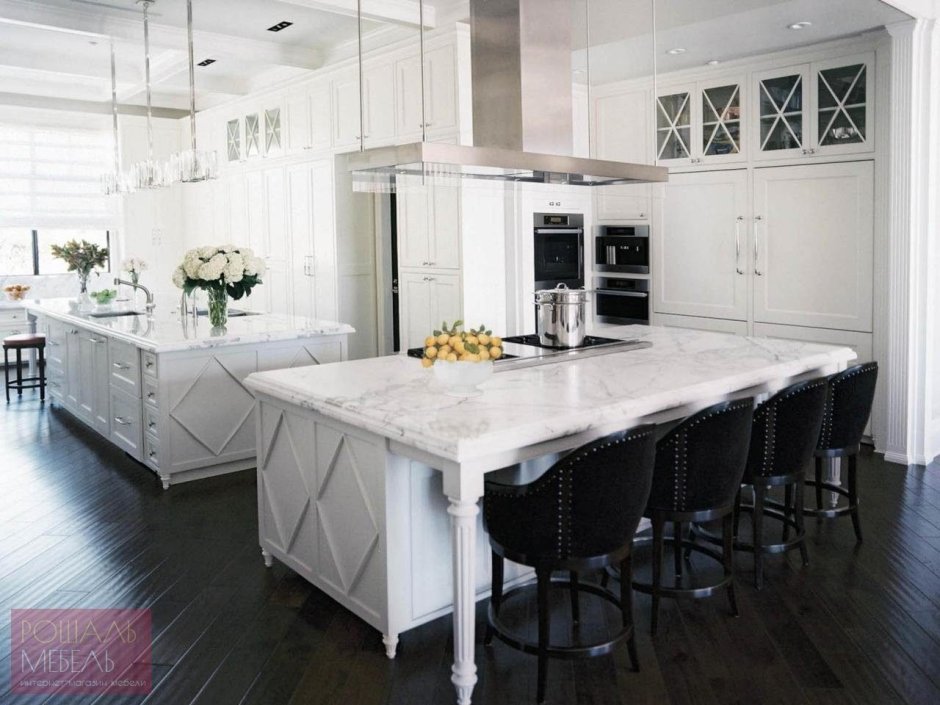 Остров с мраморной столешницей