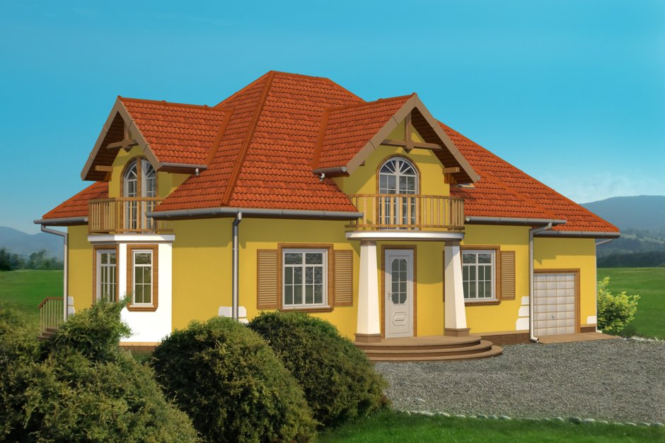 Четырехскатная крыша с окнами