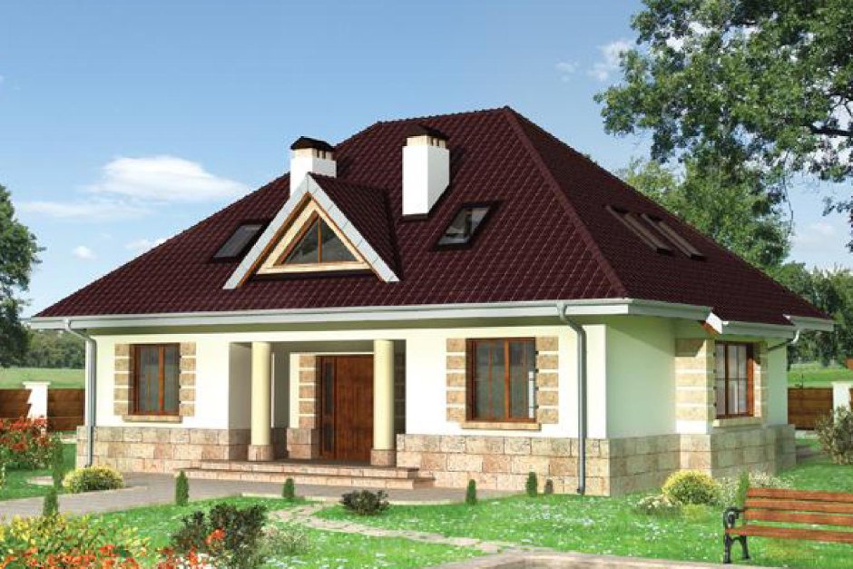 Вальмовая крыша с кукушкой