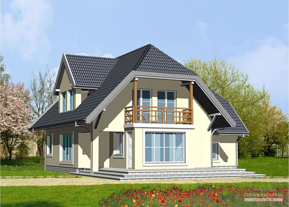 Вальмовая крыша с мансардой