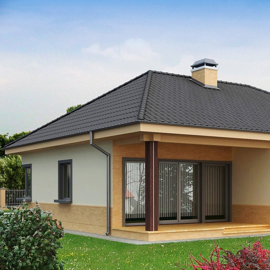 Проект z10 одноэтажный дом с террасой