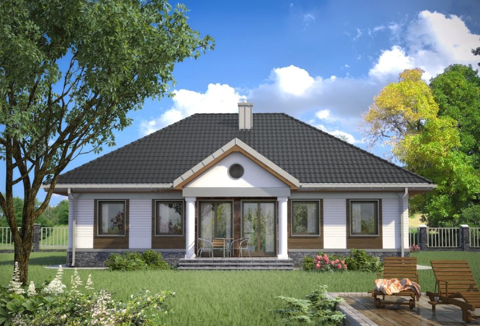 Одноэтажный дом 120кв с террасой