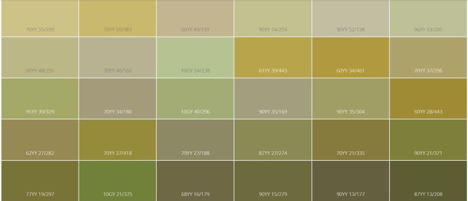 Палитра Dulux оливковый