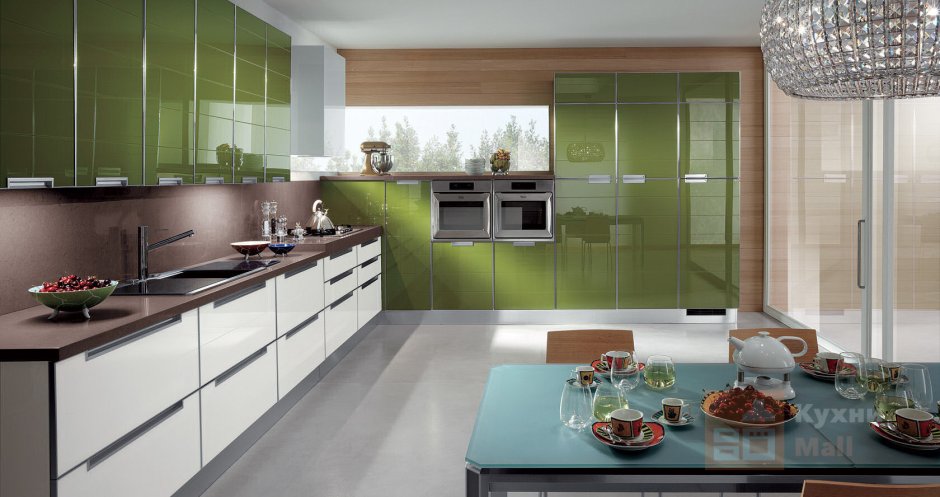 Кухня Модерн угловая олива