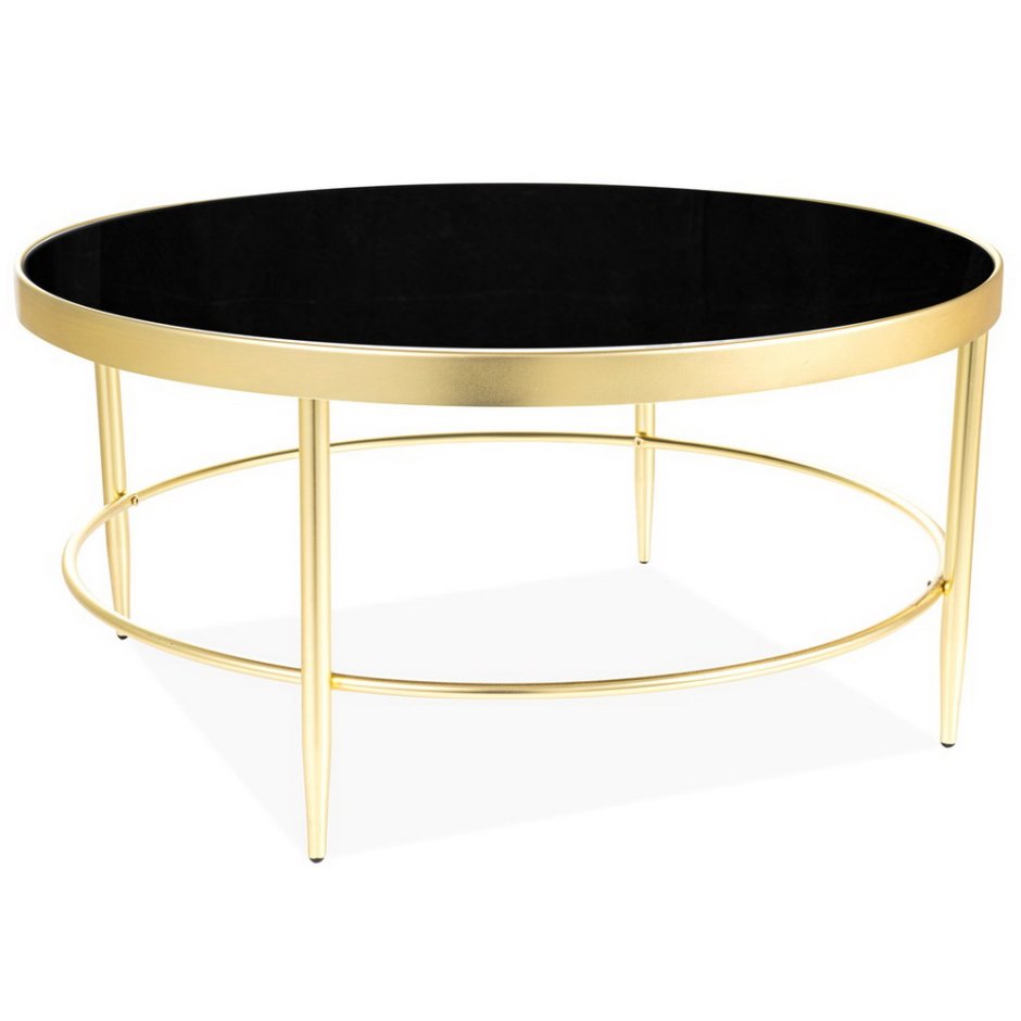 Стол журнальный Signal Mystic b черный/золотой мат, 82/40 New 2