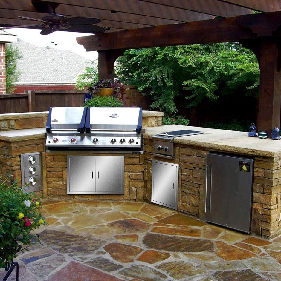 Летняя кухня с барбекю