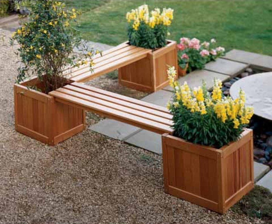 Цветники из дерева