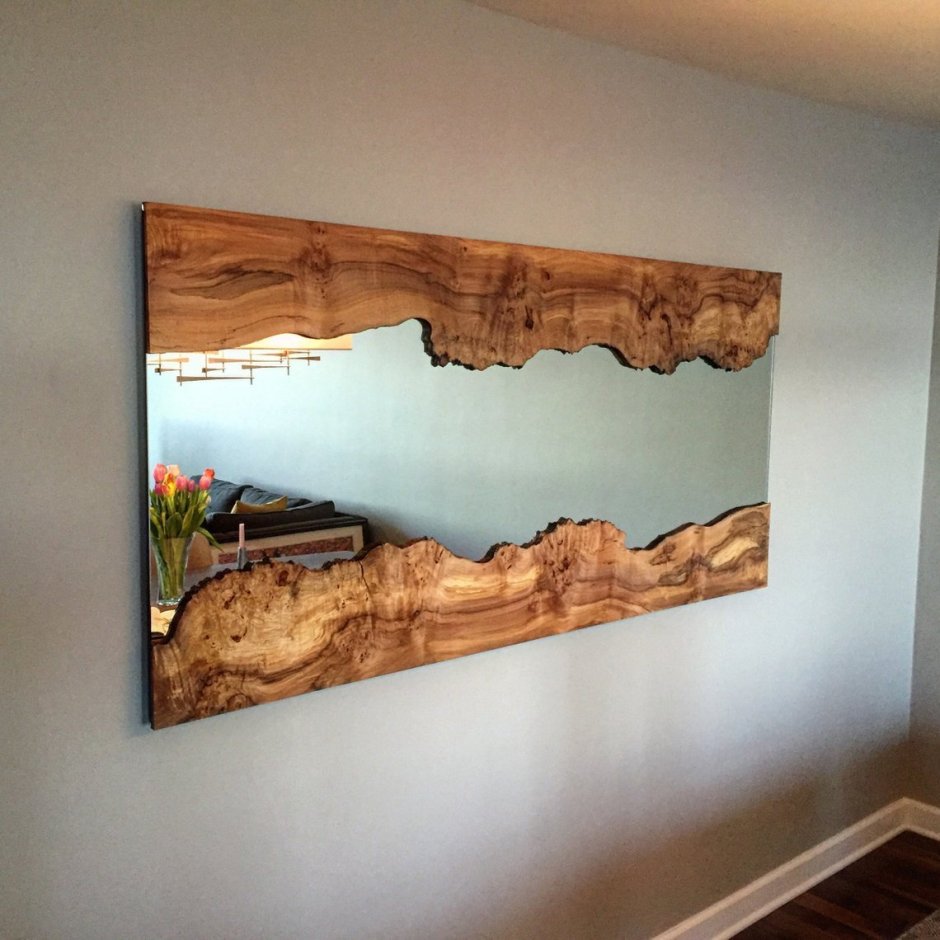 Зеркало из слэба дерева