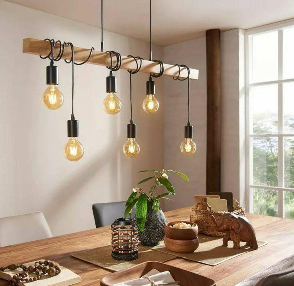 Деревянные люстры брутально