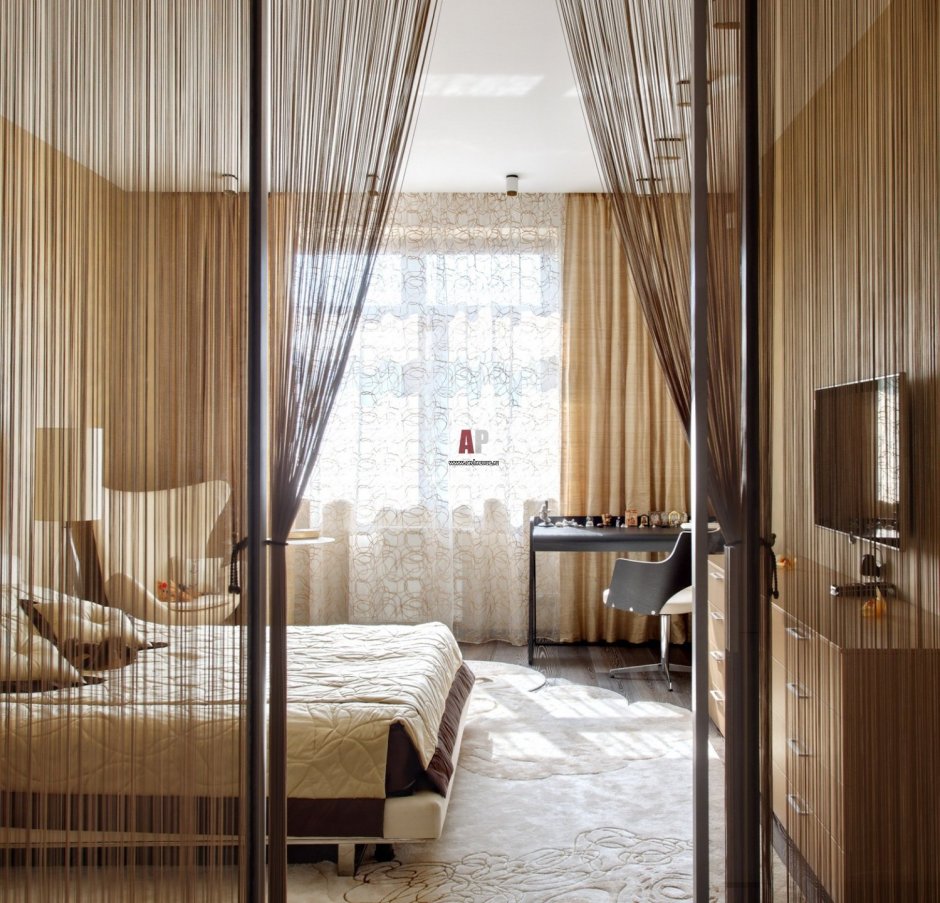 Зонирование пространства шторами