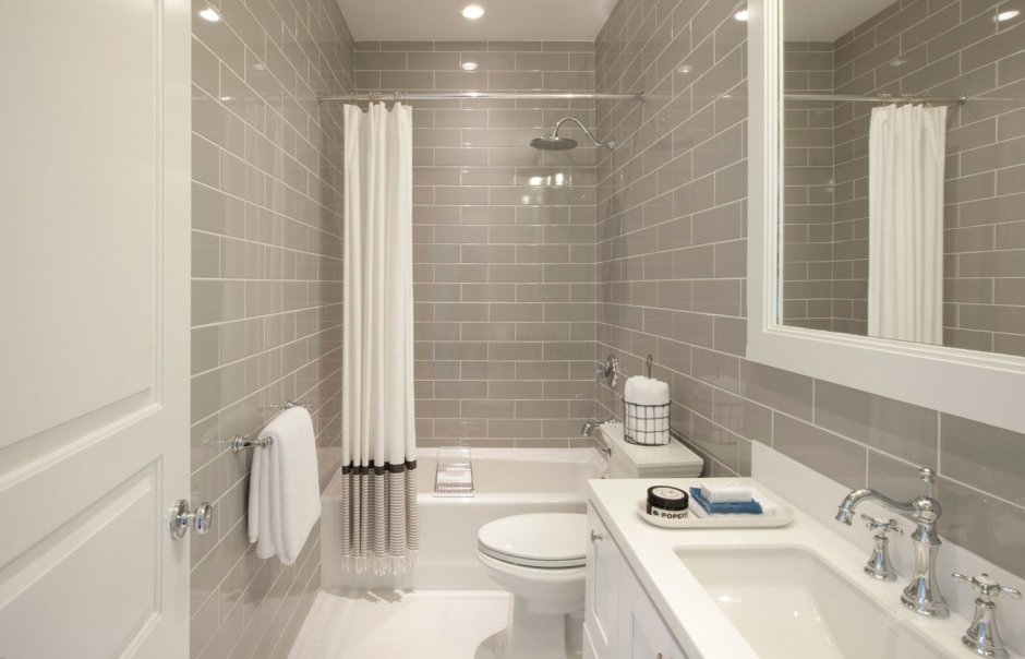 Совмещенный санузел в белом цвете