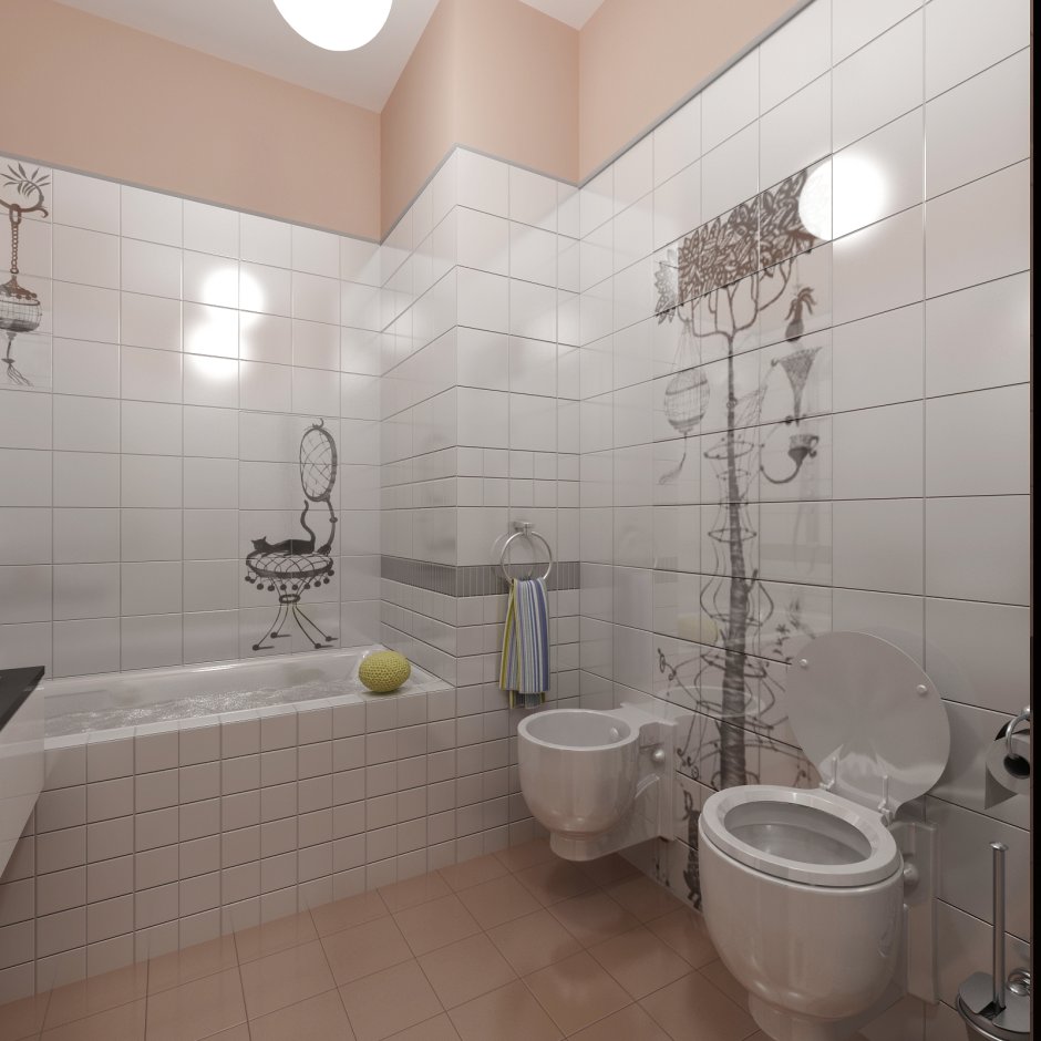 Плитка в ванной не до потолка