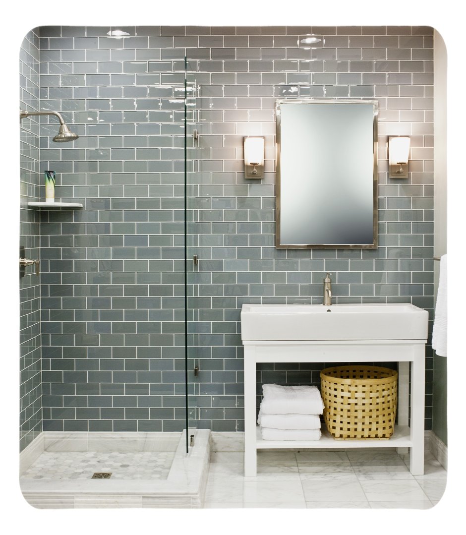 Ванная с плиткой кабанчик