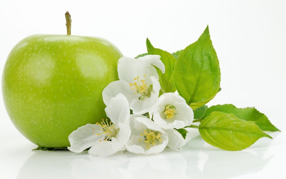 Вышивка зеленое яблоко